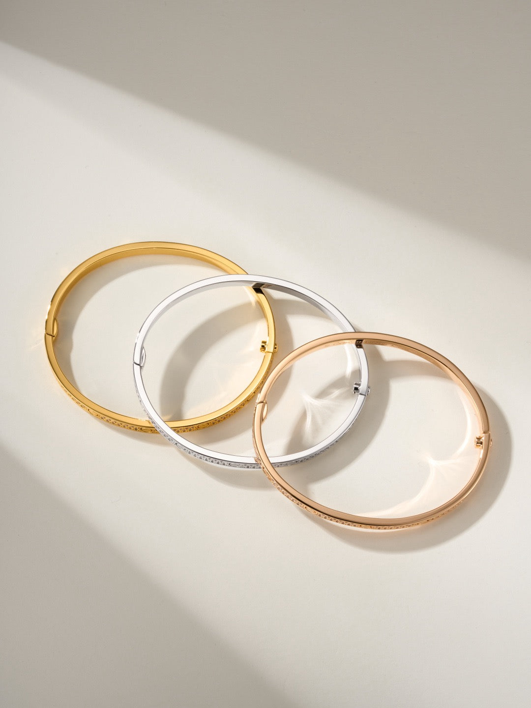 Pave Screw-Detail Bangle Bracelet