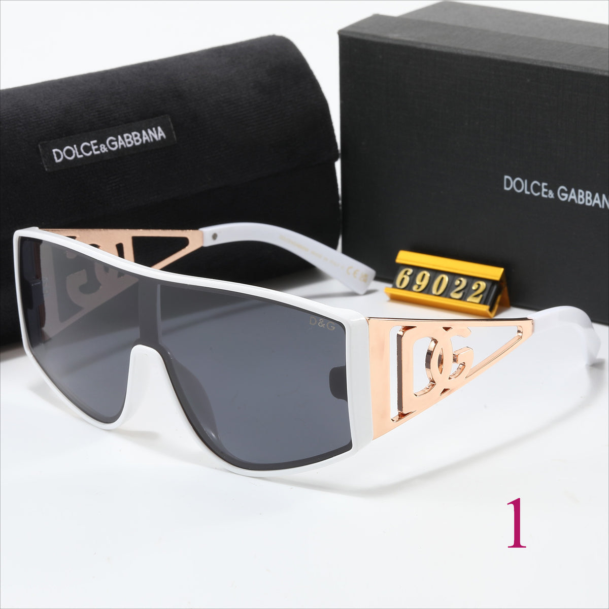 Flat-Top Shield Sunglasses with Logo Temples