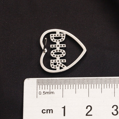 304 Stainless Steel Heart Outline Letter Stud Earrings