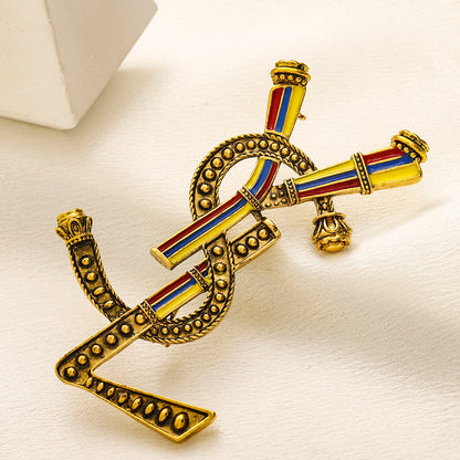 Alloy Steel Stamped Logo Brooch,Brooches Collection、Y*L Series
