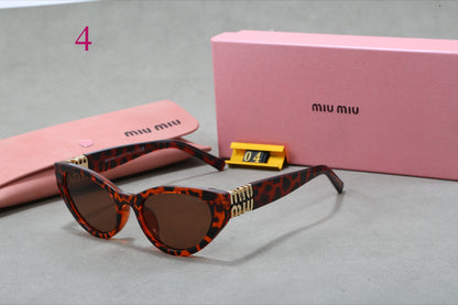 Sculpted Cat-Eye Sunglasses with Logo Temples