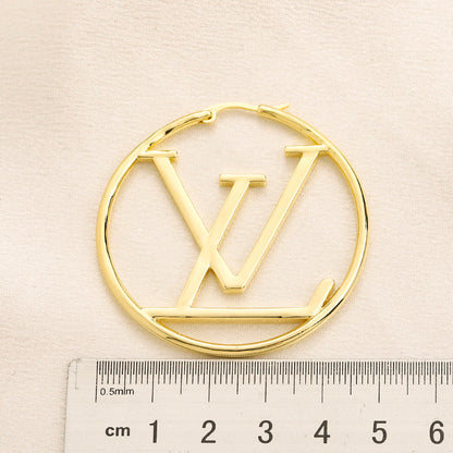 Copper Oversized Monogram Hoop Earrings