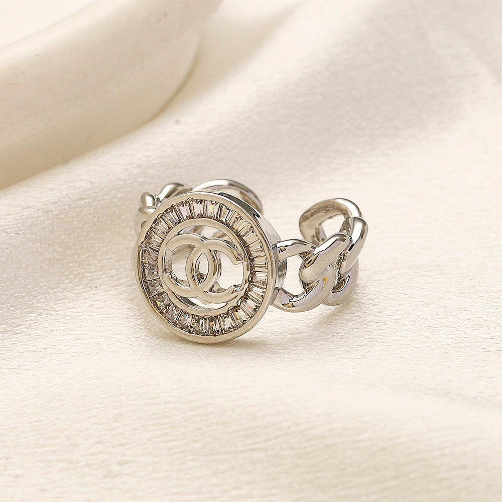 Anello placcato oro vero in rame e zirconio
