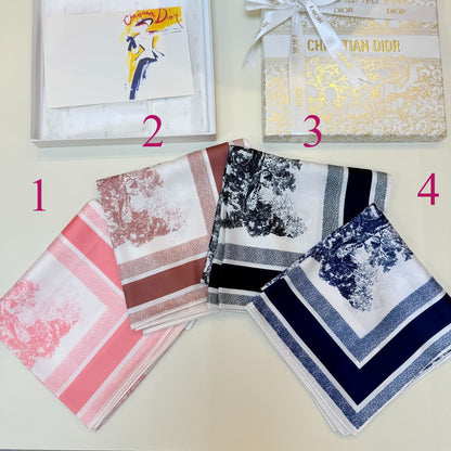 Scenic Print Colorblock Square Scarf - 90 x 90 cm