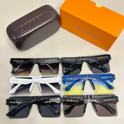 Flat-Top Rimless Sunglasses with Star Bridge Accent