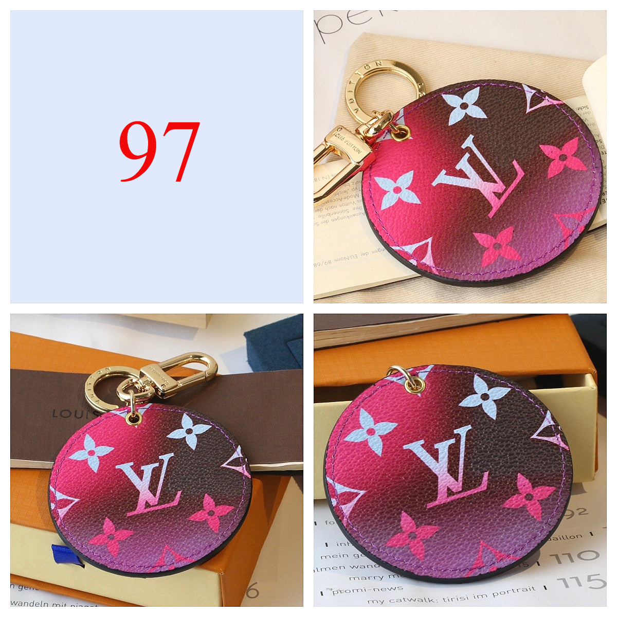 Premium Fashion Keychain Stylish Accessory、L*V Series、𝐊𝐞𝐲𝐜𝐡𝐚𝐢𝐧𝐬 & 𝐊𝐞𝐲 𝐑𝐢𝐧𝐠𝐬（𝐇）