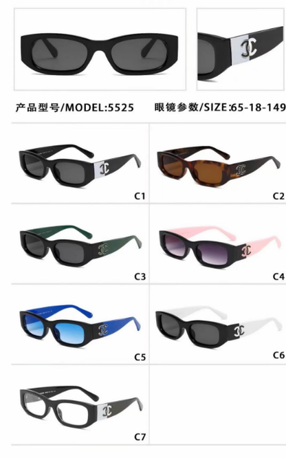 Slim Cat-Eye Sunglasses with Wide Logo Temples