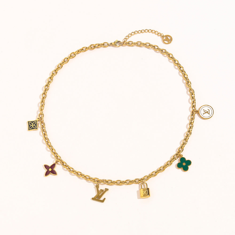 Set di collana e bracciale stampati in acciaio inossidabile 304