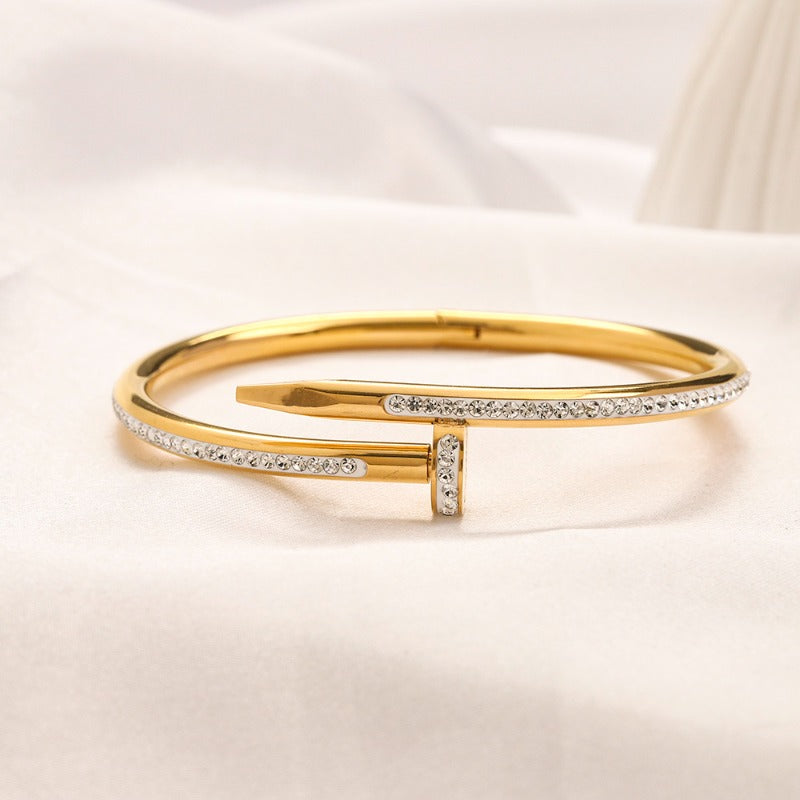 304 Stainless Steel Nail Wrap Bangle Bracelet - Style Options