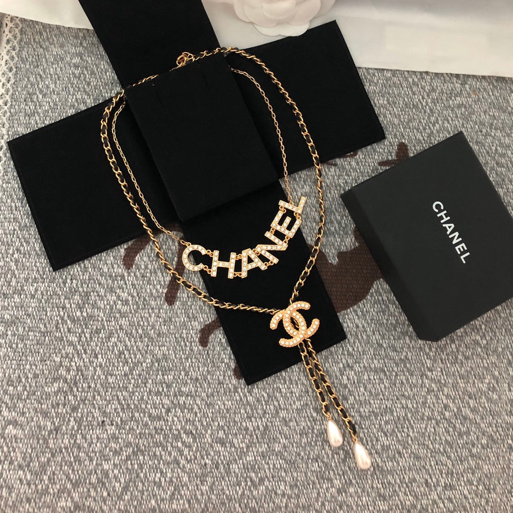 Layered Floral Necklace with Pearl-Look Tassels