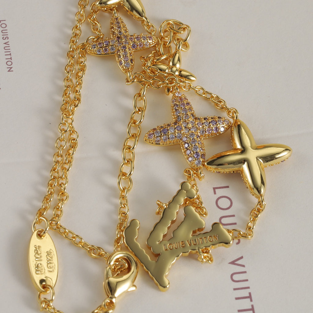 Layered Floral Monogram Necklace