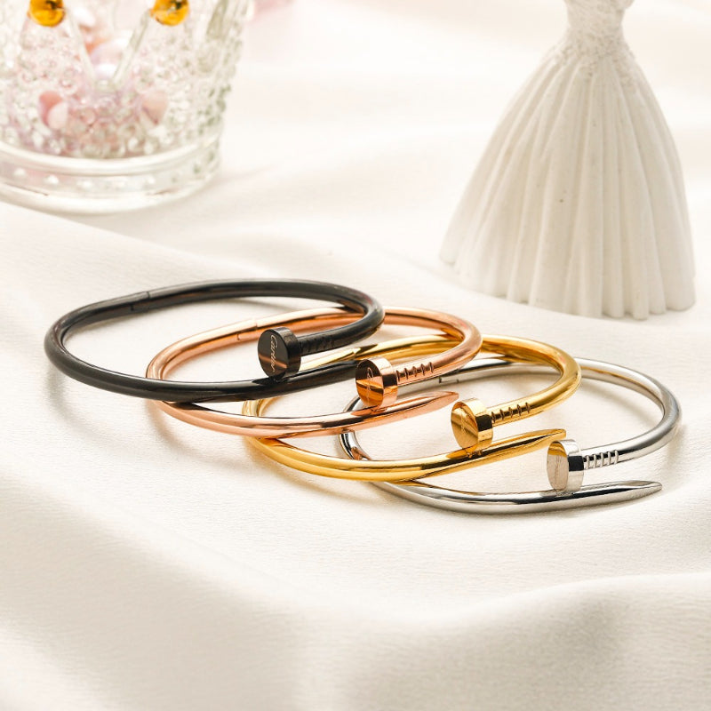304 Stainless Steel Nail Wrap Bangle Bracelet