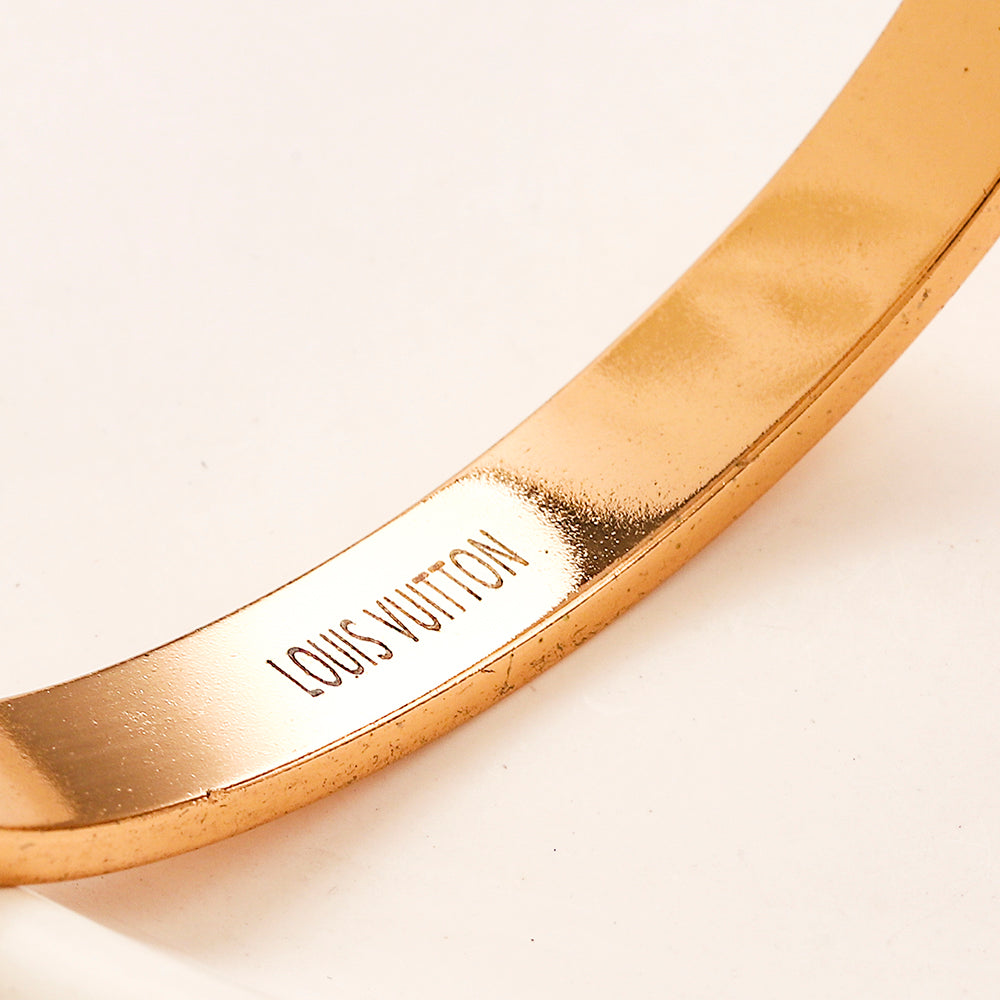 304 Stainless Steel Beaded-Edge Monogram Bangle Bracelet