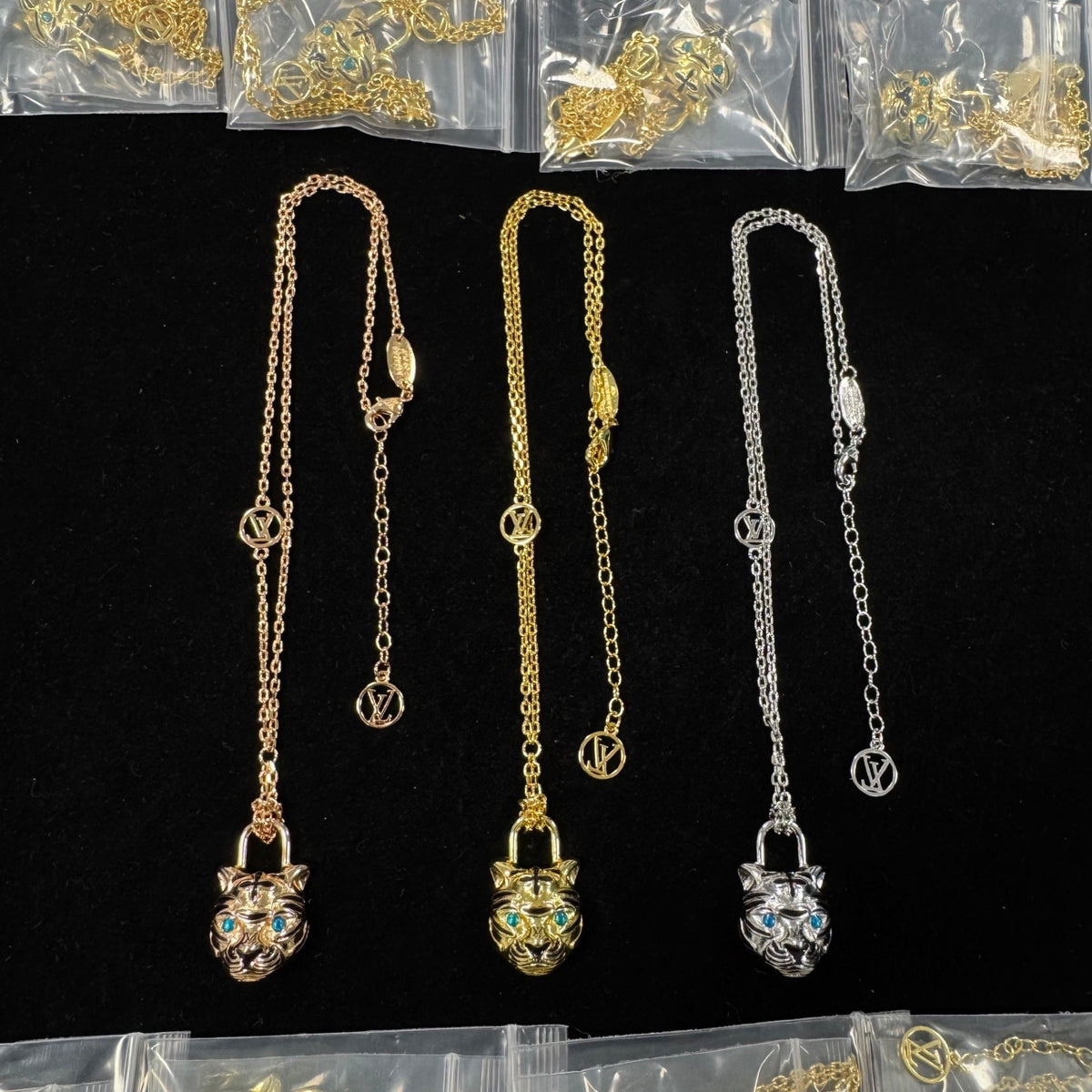 Pave Floral Pendant Station Necklace