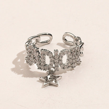 Copper Zirconium Real Gold Plated Ring,Rings Collection、D*or  Series