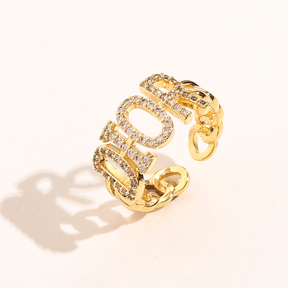 Copper Zirconium Real Gold Plated Ring,Rings Collection、D*or  Series