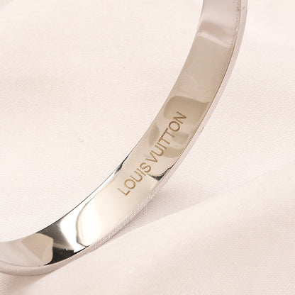 304 Stainless Steel Pave Monogram Slim Bangle Bracelet