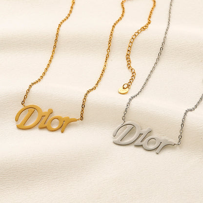 304 Stainless Steel Letter-Motif Earrings, Bracelet & Necklace Collection