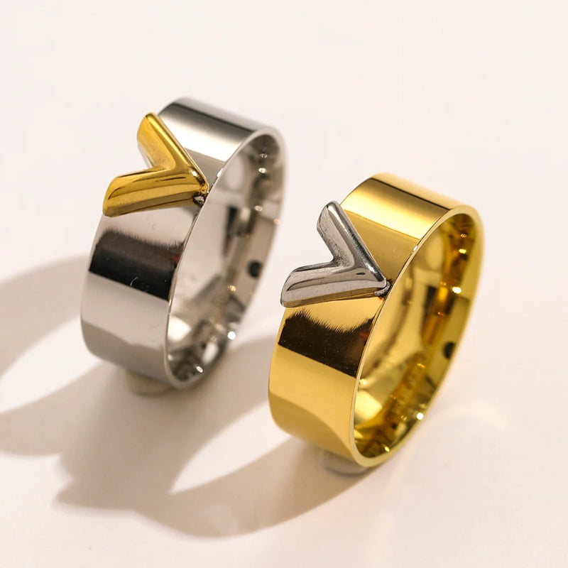 Anello con logo stampato in acciaio inossidabile 304