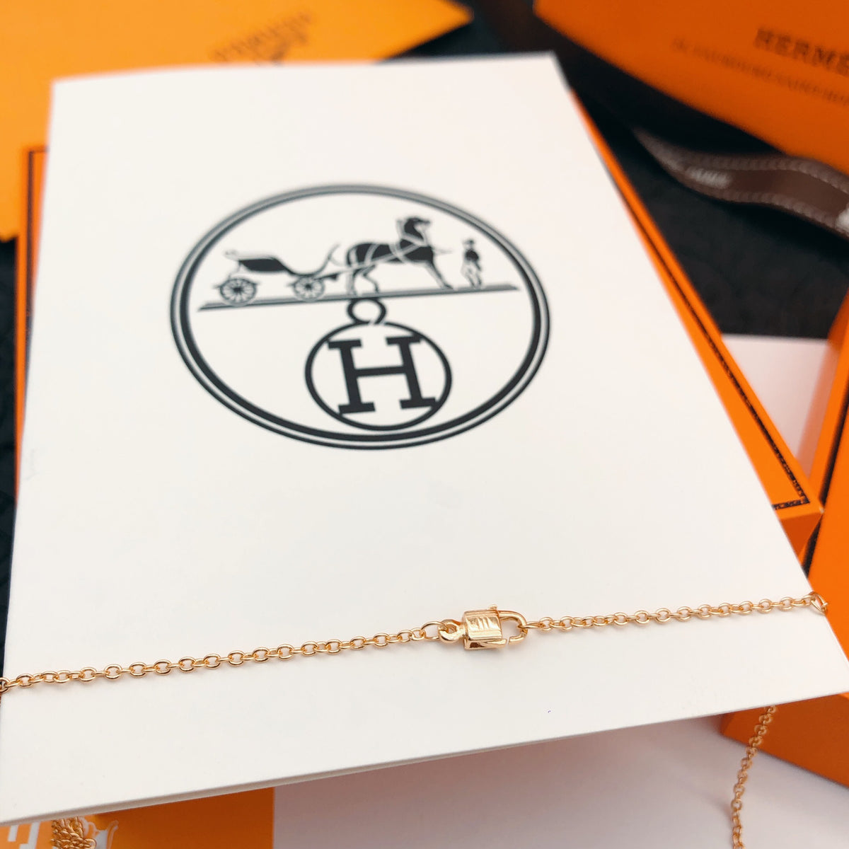 H-Motif Padlock Pendant Necklace