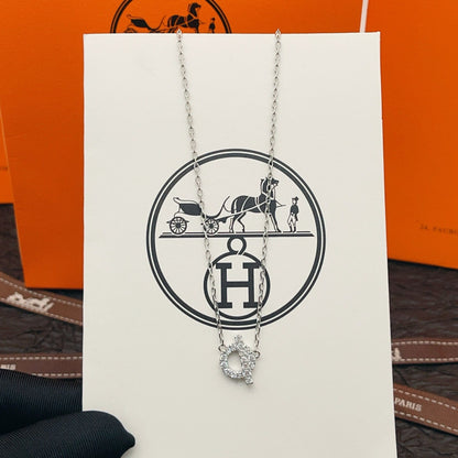 Pave Ring & Safety-Pin Pendant Necklace