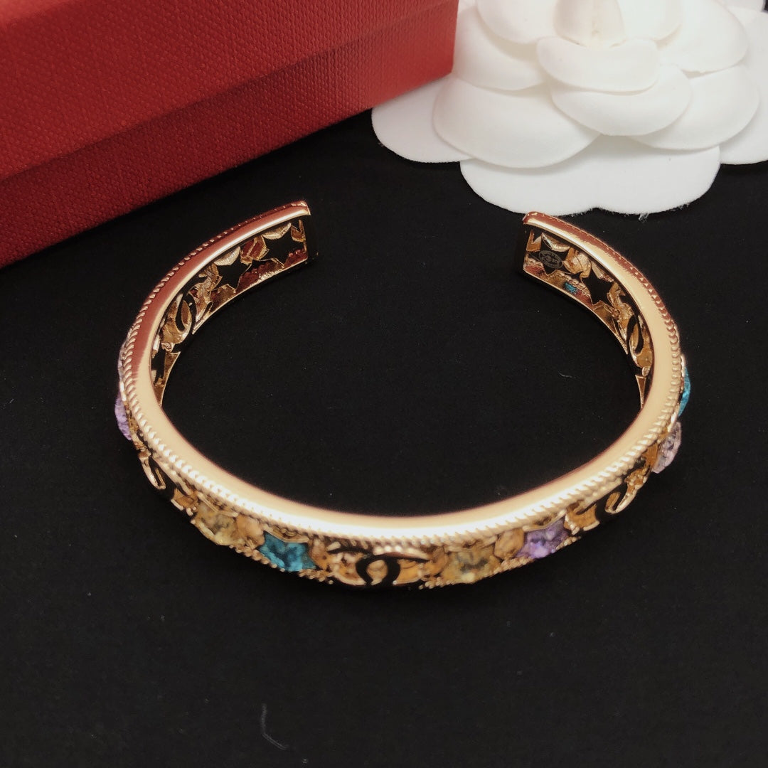 Openwork Interlocking-C Bangle Bracelet
