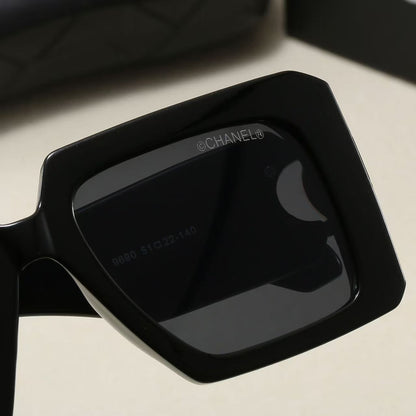 Chunky Square Sunglasses with Interlocking Logo Temples