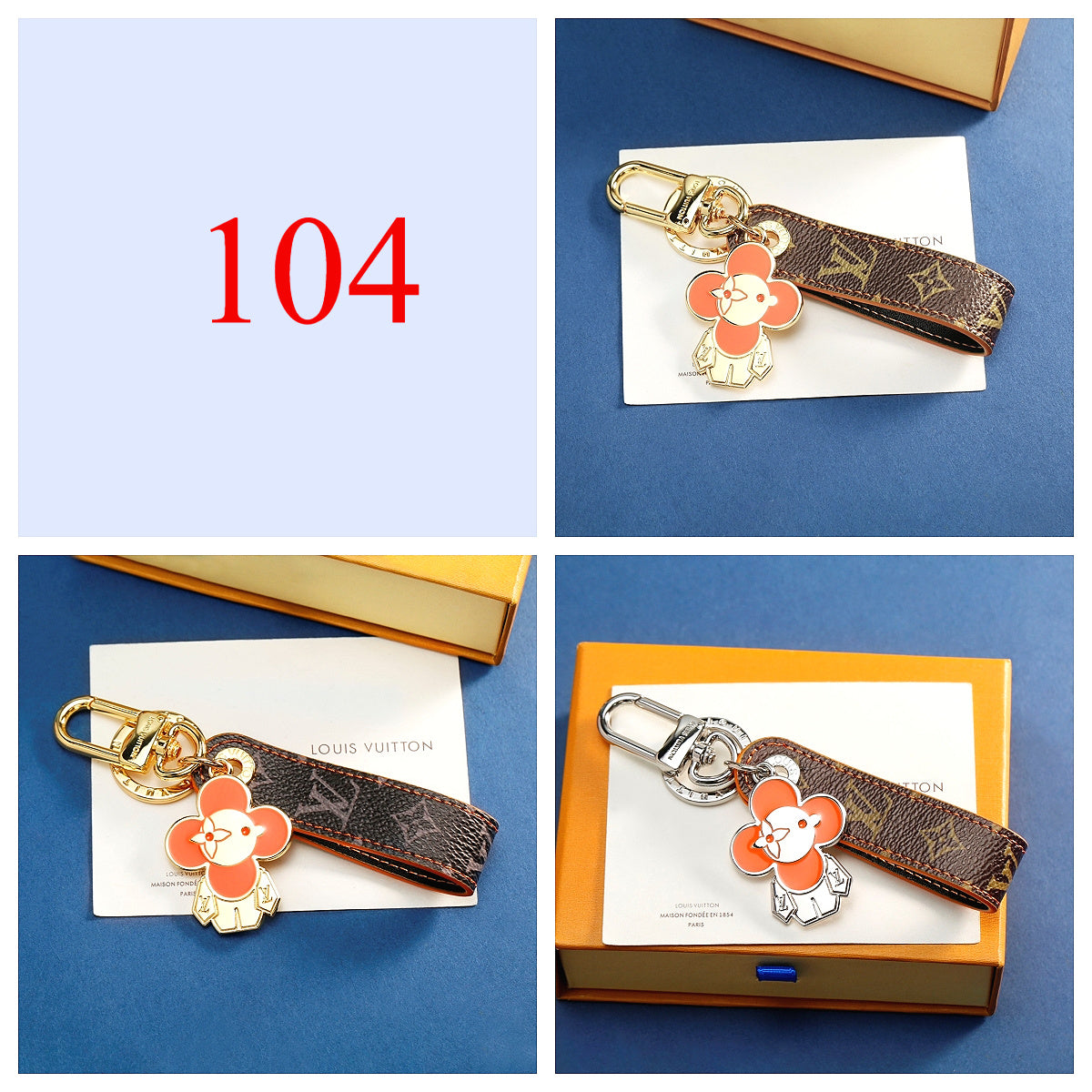 Premium Fashion Keychain Stylish Accessory、L*V Series、𝐊𝐞𝐲𝐜𝐡𝐚𝐢𝐧𝐬 & 𝐊𝐞𝐲 𝐑𝐢𝐧𝐠𝐬（𝐇）
