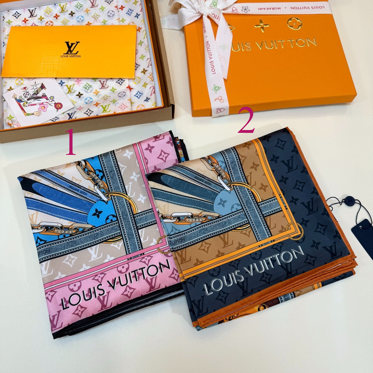 Patchwork Travel Print Square Scarf - 90 x 90 cm