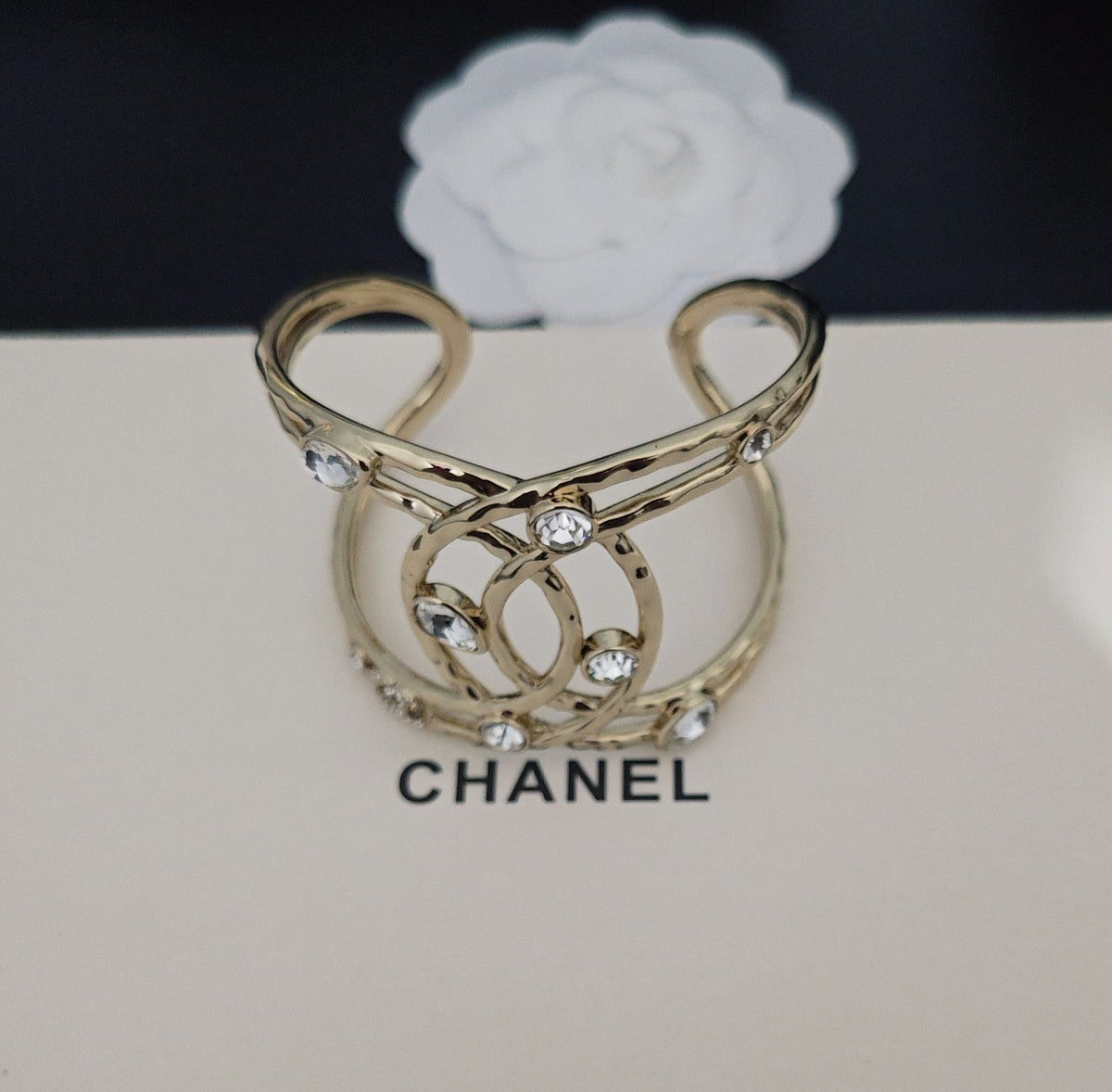 Stone-Accent Interlocking-C Cuff Bracelet