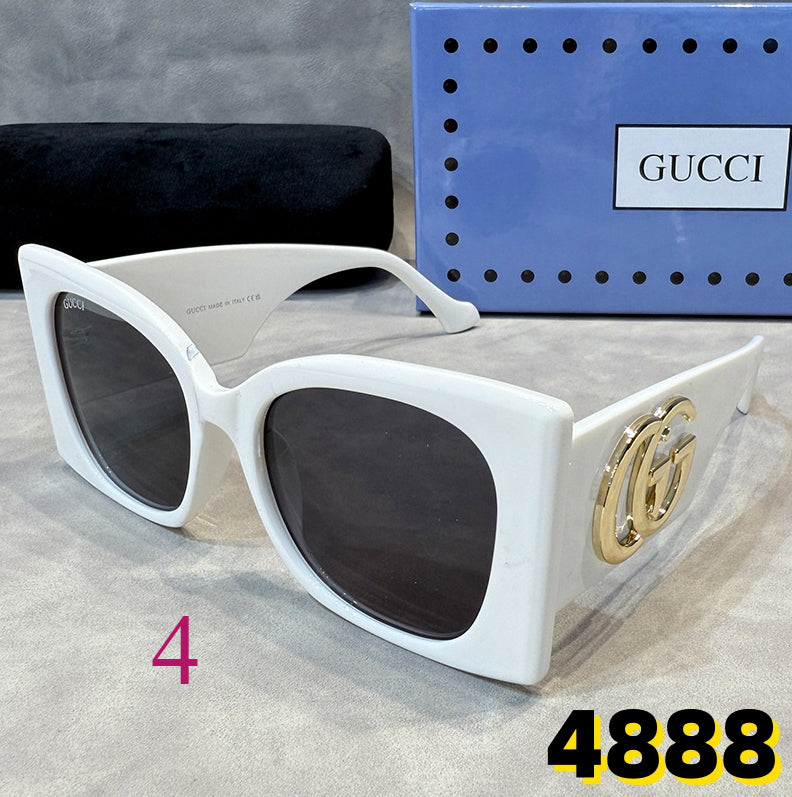 Oversized Square Sunglasses with Interlocking Logo Hinges
