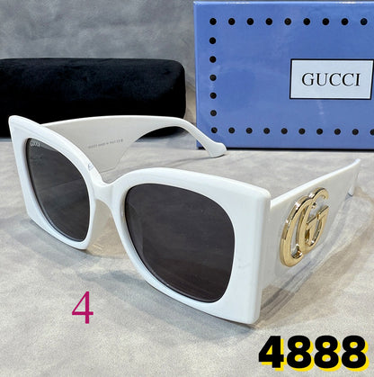 Oversized Square Sunglasses with Interlocking Logo Hinges