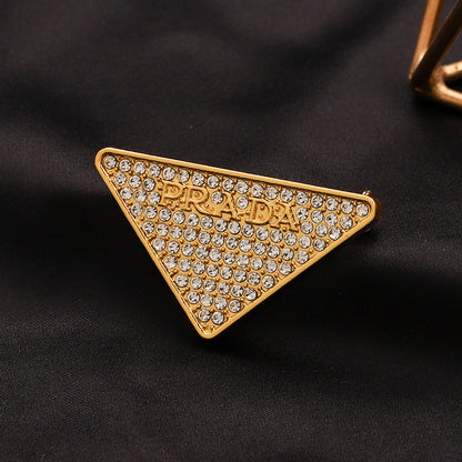 Alloy Steel Stamped Logo Brooch,Brooches Collection、Pr*da Series