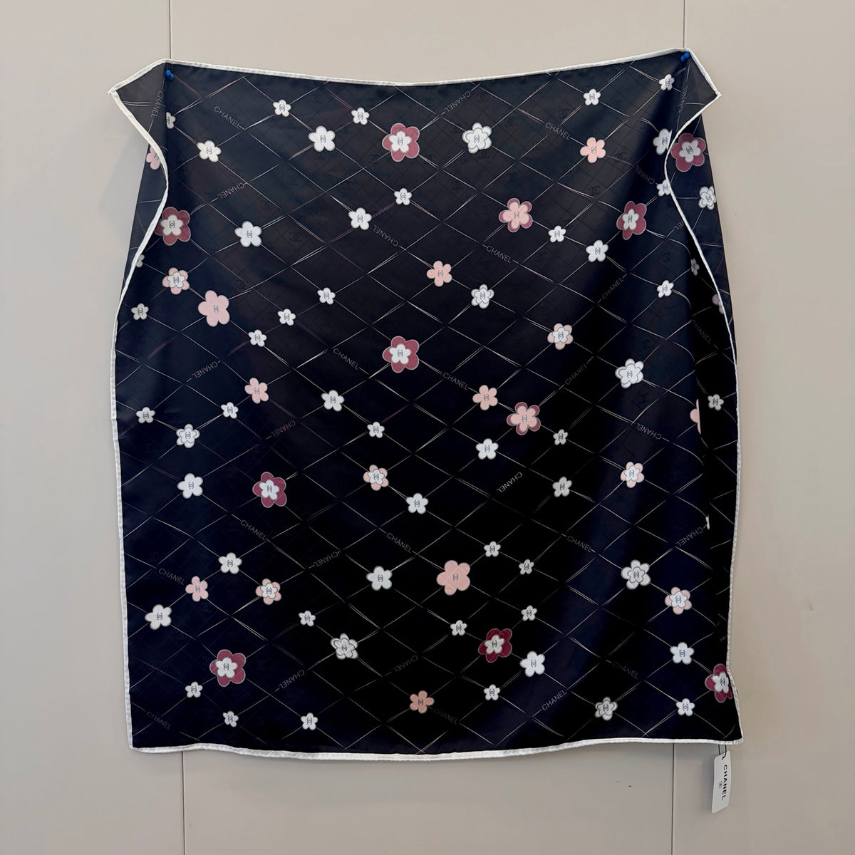 Floral Diamond Lattice Square Scarf - 90 x 90 cm