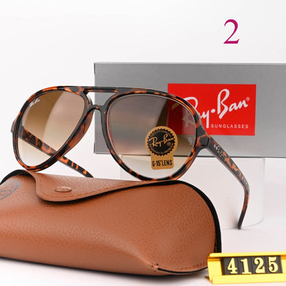 Metal Aviator Sunglasses with Color-Trimmed Rims