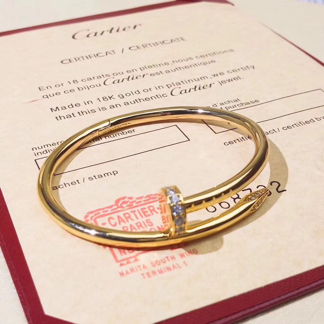 Polished Nail Bangle Bracelet