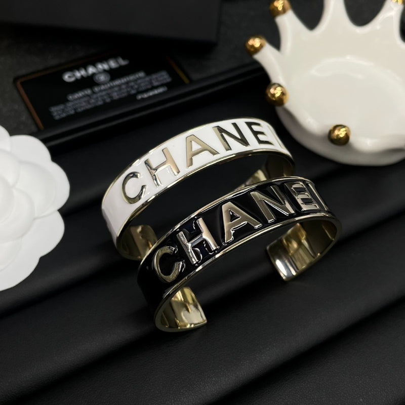 Bold Lettering Wide Cuff Bracelet
