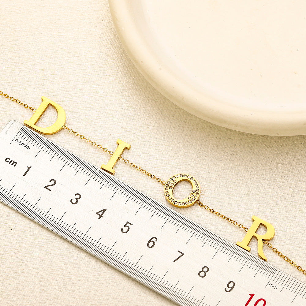 304 Stainless Steel Letter Station Bracelet & Necklace - Individual or Set