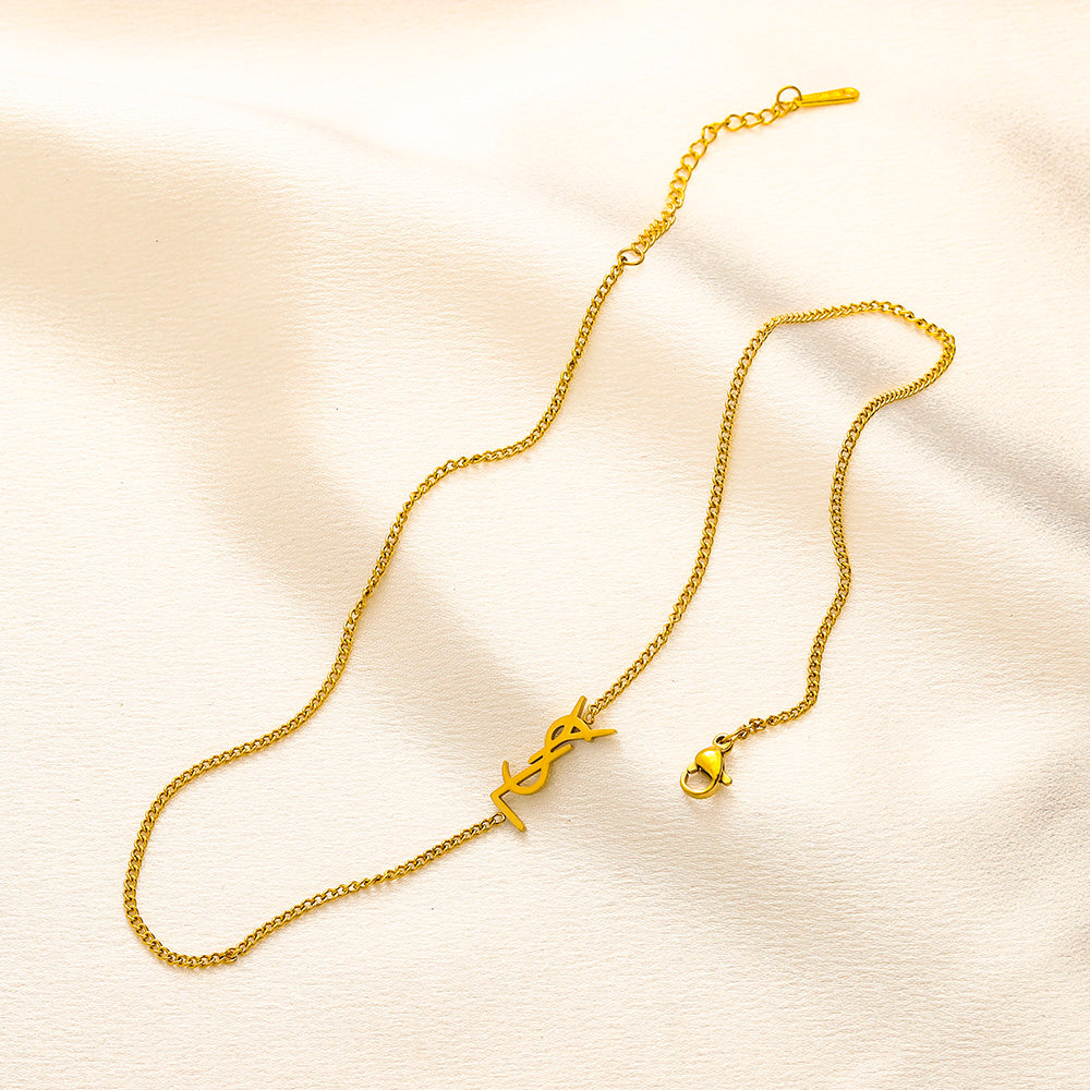Schmuckset aus 304er Edelstahl: Ohrringe, Armband, Halskette
