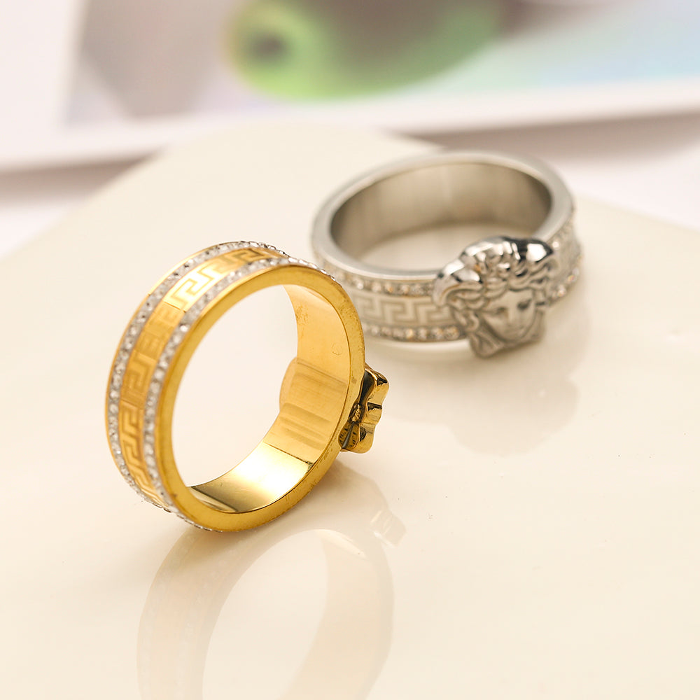 Copper Zirconium Real Gold Plated Ring,Rings Collection、V*rsace  Series