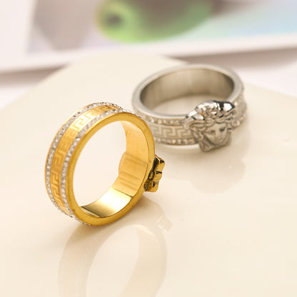Copper Zirconium Real Gold Plated Ring,Rings Collection、V*rsace  Series