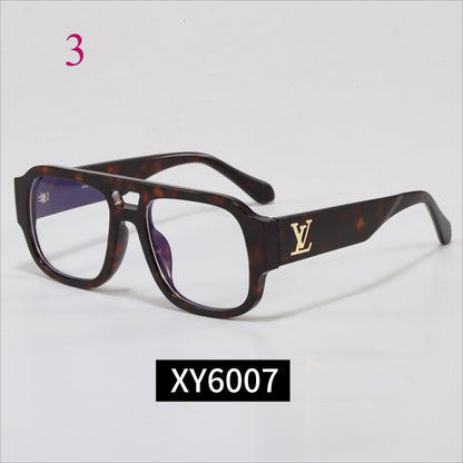 Rectangular Monogram-Temple Glasses - Clear and Tinted Lens Options