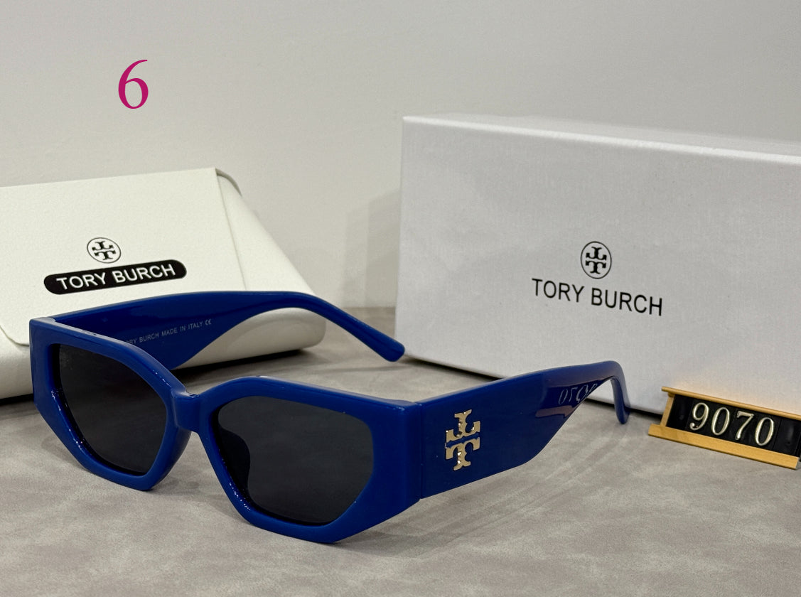 Narrow Geometric Sunglasses with Beveled Frames