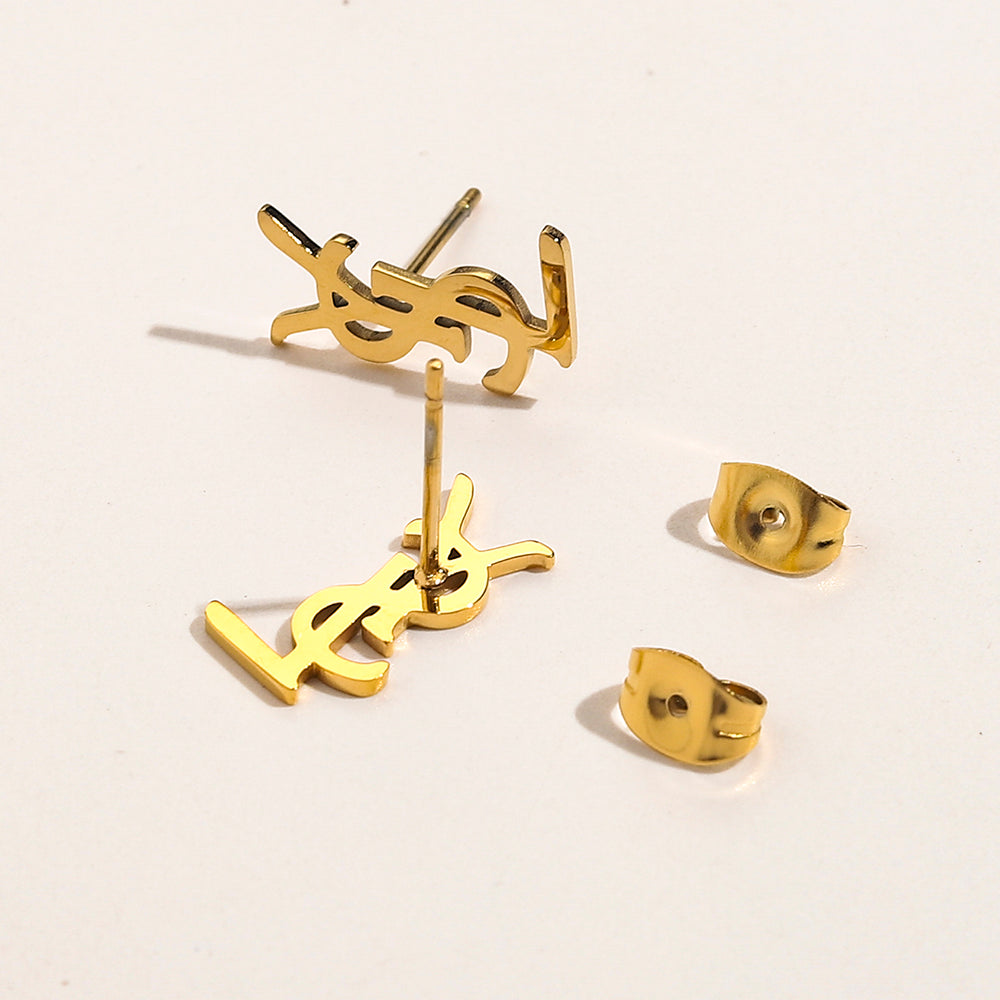 Schmuckset aus 304er Edelstahl: Ohrringe, Armband, Halskette