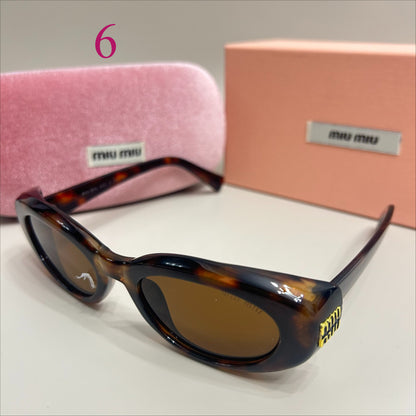 Oval Sunglasses with Thick Rounded Frames