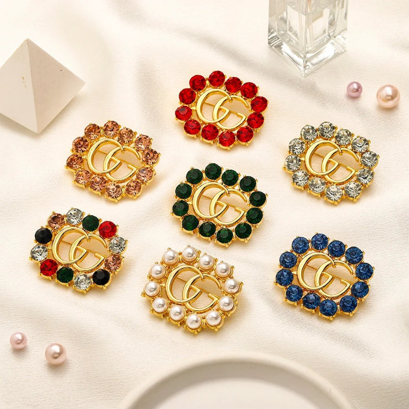 Alloy Stamped Real Gold Plated Brooch,Brooches Collection、GU*CI Series