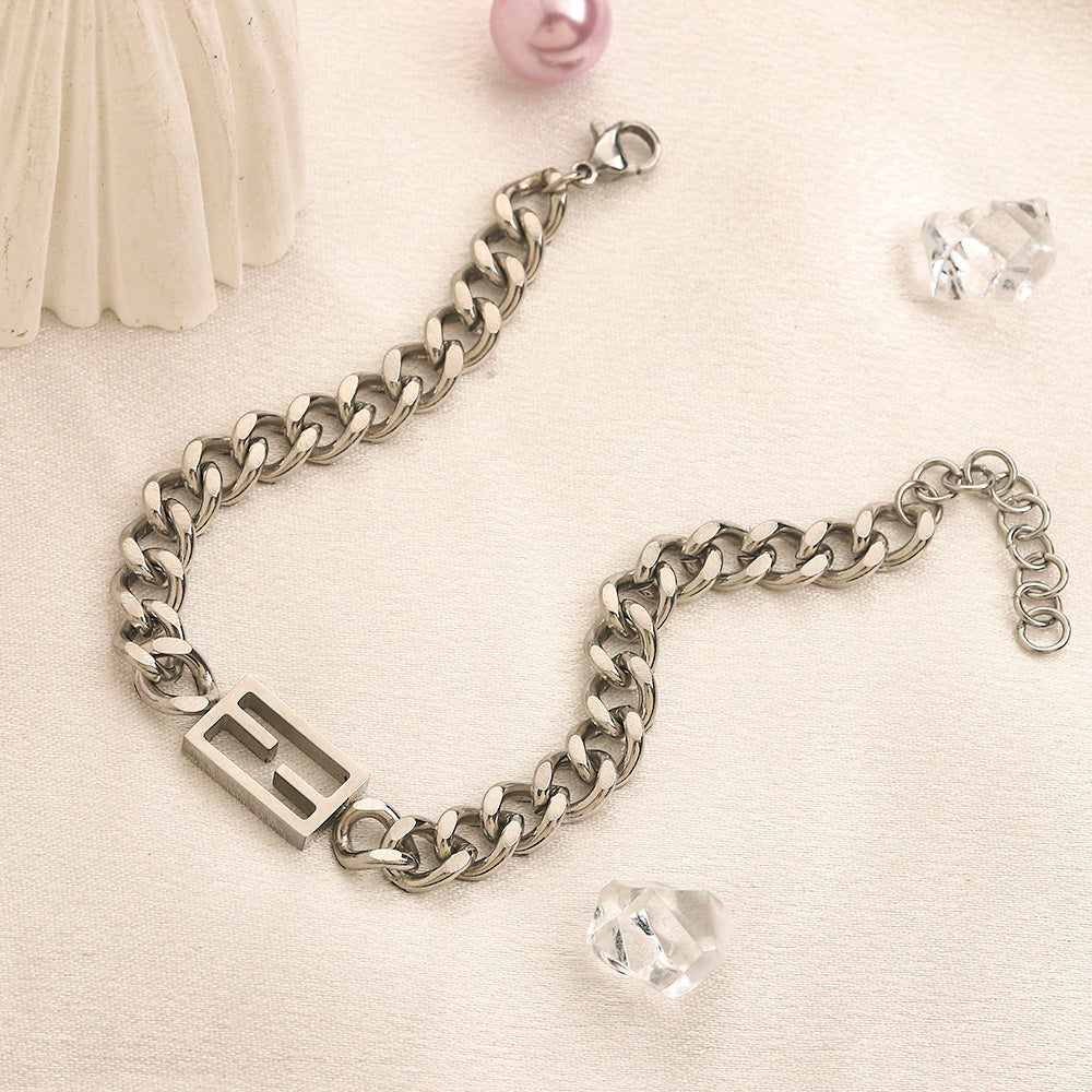 304 Stainless Steel F-Buckle Curb Chain Bracelet