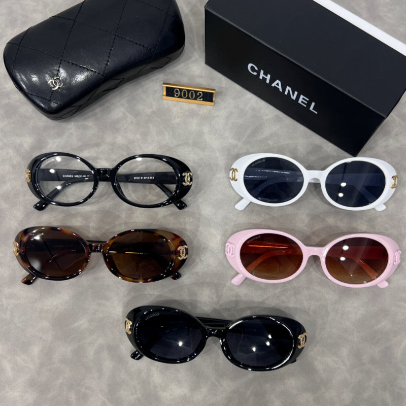 Small Oval Sunglasses with Rounded Browline