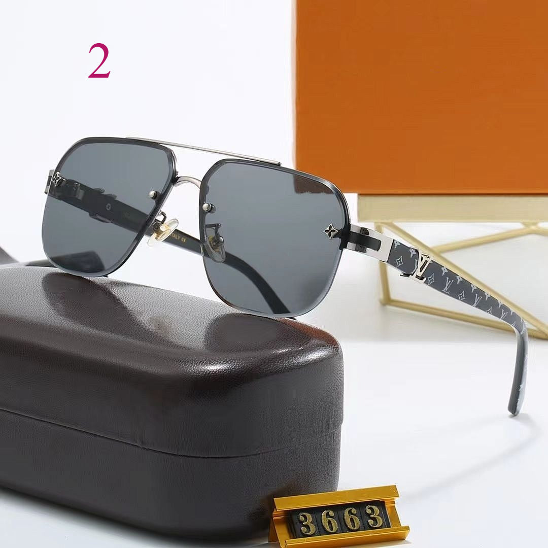 Navigator Sunglasses with Patterned Metal Temples