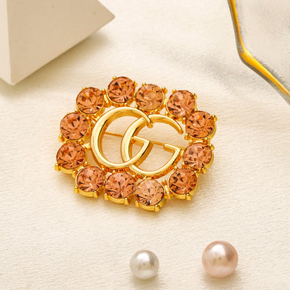 Alloy Stamped Real Gold Plated Brooch,Brooches Collection、GU*CI Series